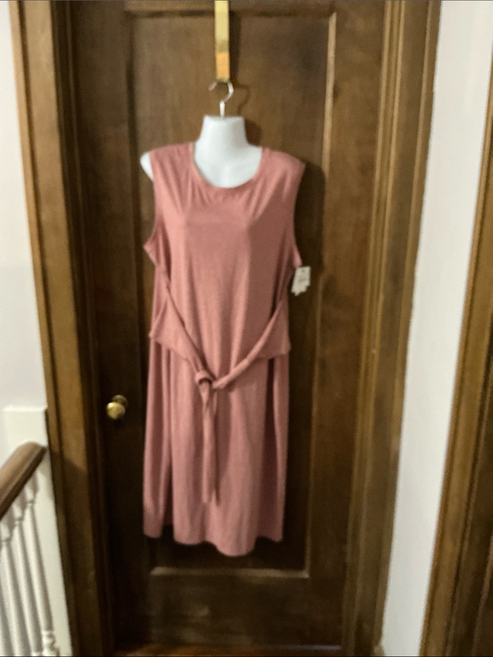 New Susana Dusty Rose Sleeveless Tie-Waist Midi Dress XL